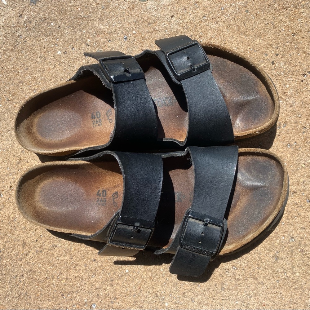 Black Double Strap Sandals